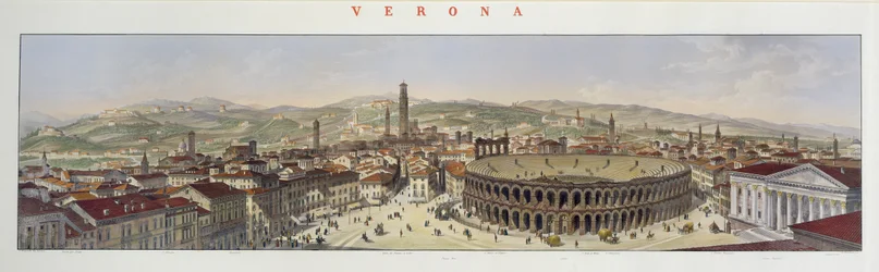 View of Verona, engraved by L. Cherbuin